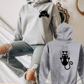 Black Cat Hoodie, Whimsical Stars, Feline Humor Apparel LN