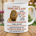 To My Dear Son In Law Lion Mug NHD