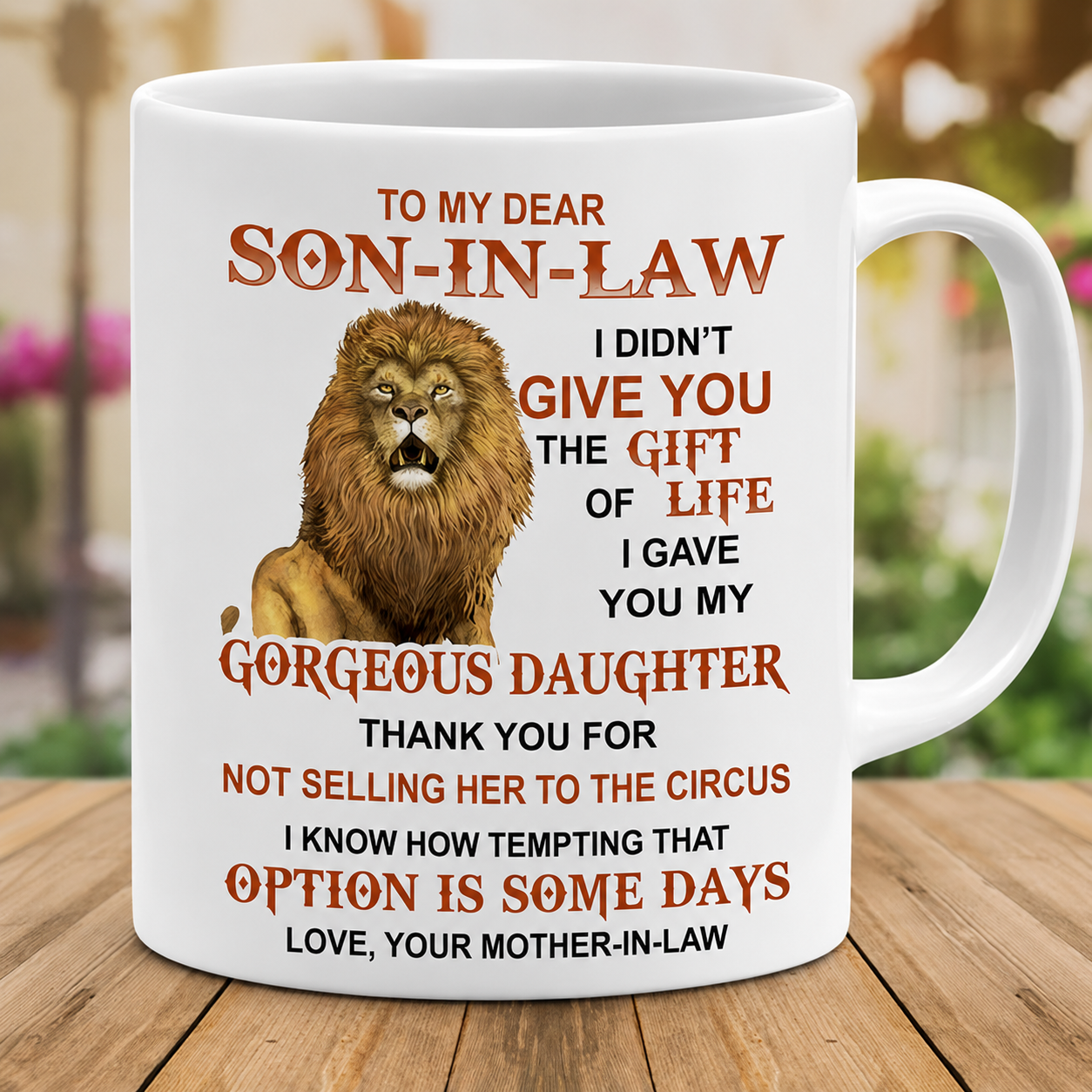To My Dear Son In Law Lion Mug NHD