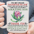 To My Dear Daughter In Law Lotus Mug NHD