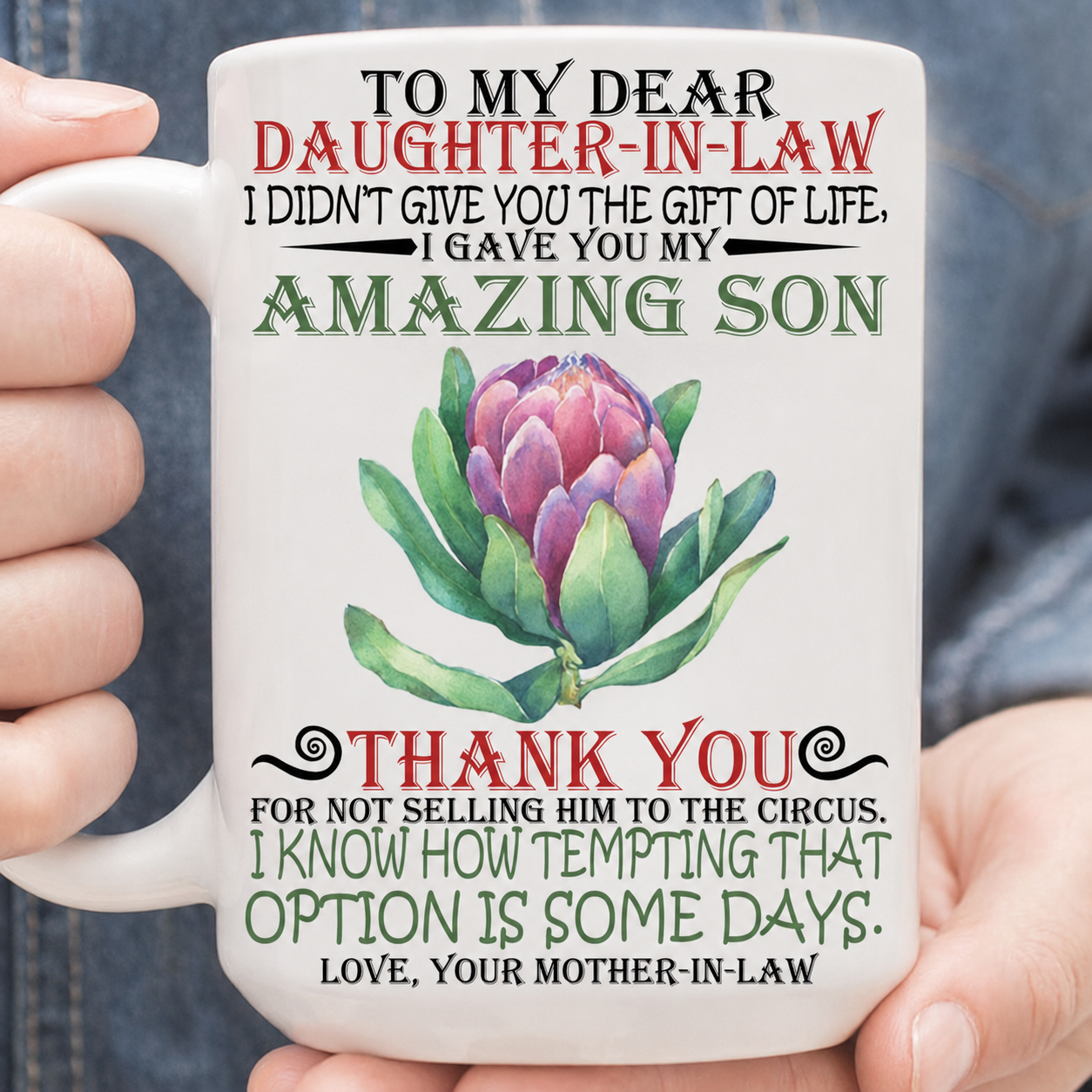 To My Dear Daughter In Law Lotus Mug NHD