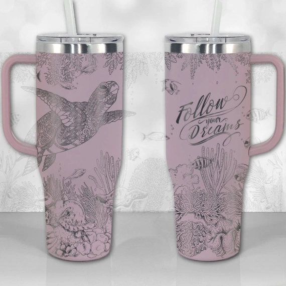 Sea Turtle Reef Motivational Quote or Name Personalized  30oz or 40oz Tumbler with Handle, Best Gifts NVA