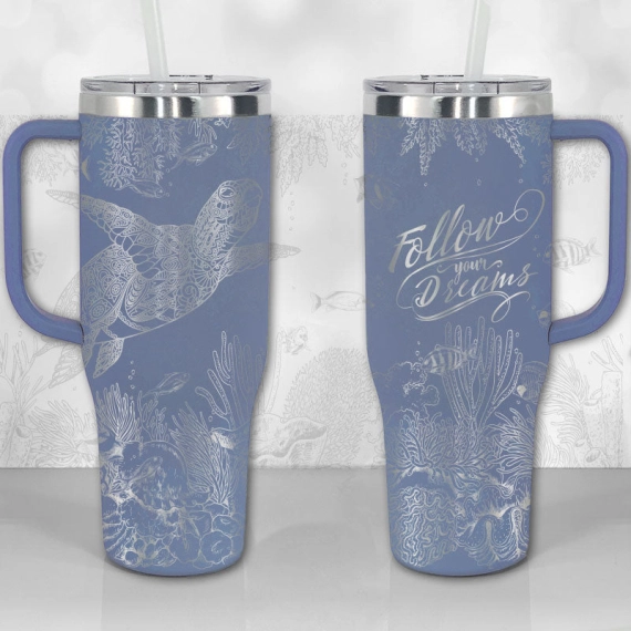 Sea Turtle Reef Motivational Quote or Name Personalized  30oz or 40oz Tumbler with Handle, Best Gifts NVA