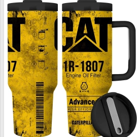 Caterpillar Engine equipment Quencher 30oz or 40oz Stainless Steel Tumbler With Handle HG