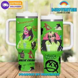 Billie Eilish You With Me Green Gift for her,him, Birthday Xmas Halloween Gift 30oz or 40oz Tumbler LN