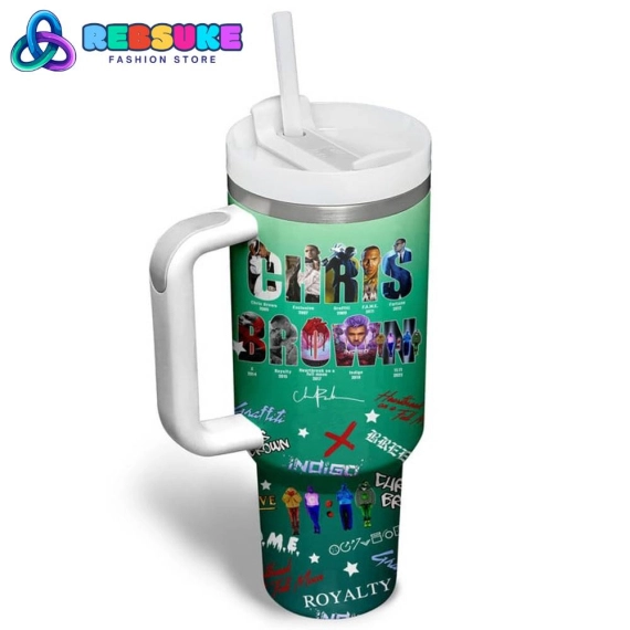 Chris Brown Green  Quencher 30oz Or 40oz Stainless Steel Tumbler With Handle HG