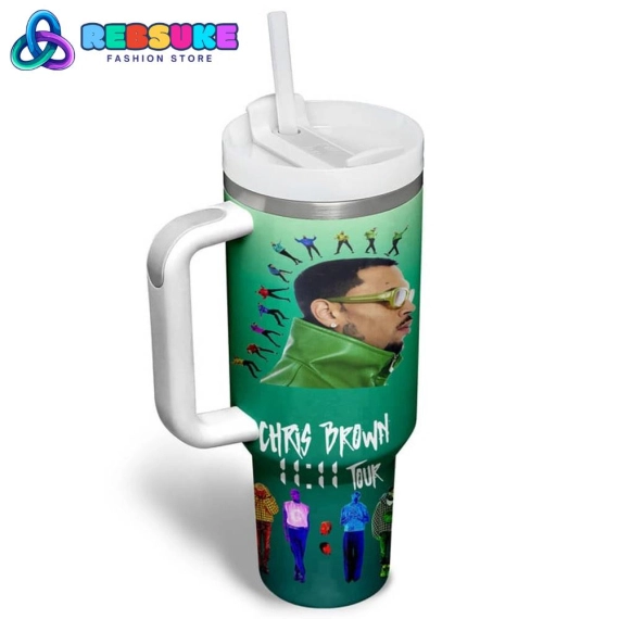 Chris Brown Green  Quencher 30oz Or 40oz Stainless Steel Tumbler With Handle HG