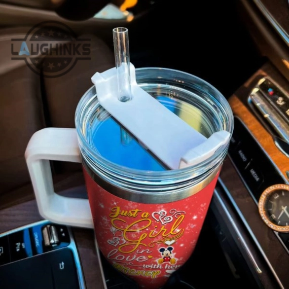 Just A Girl Loves Mickey Mouse 30oz or 40Oz Tumbler With Handle And Straw Lid Personalized 40 Oz HG