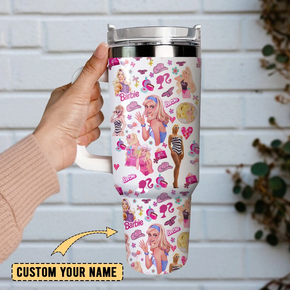 Barbie Fashion Doll Toy Custom Quencher 30oz or 40oz Stainless Steel Tumbler With Handle, Best gifts for Friend Family NVA
