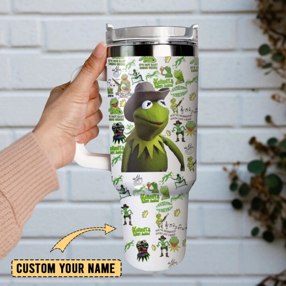 Green Frog Grinch Cartoon Custom  Quencher 30oz or 40oz Stainless Steel Tumbler With Handle,  Best gifts for Friend Family NVA