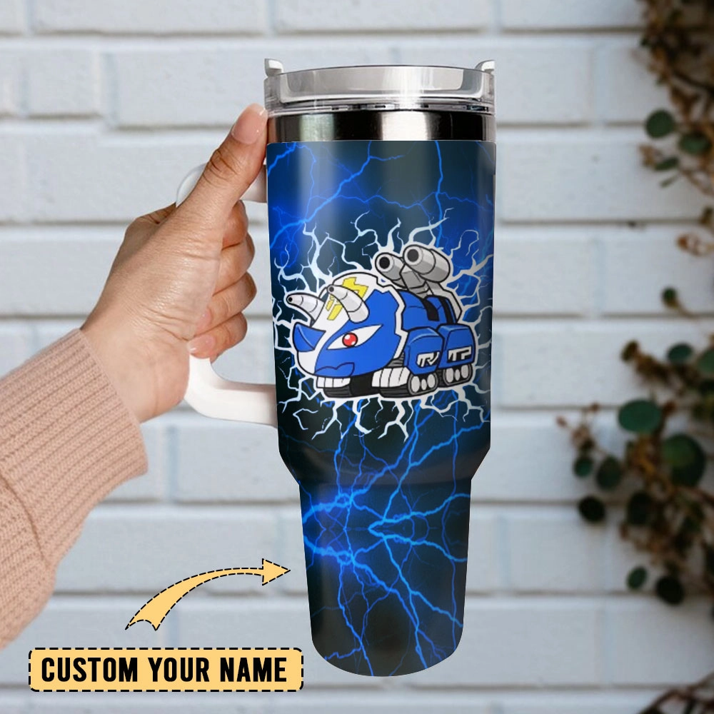 Blue Superman Power Rangers Film Custom 30oz or 40oz Quencher Stainless Steel Tumbler With Handle, Best Gift Idea NVA, Best Gift Idea NVA