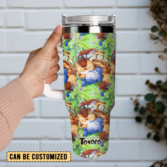 My Neighbor Totoro Anime Cartoon Custom Quencher 30oz Or 40oz Stainless Steel Tumbler With Handle HG
