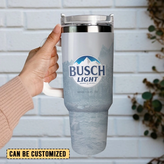Busch Light Beer Custom Stanley Quencher 30oz or 40oz Stainless Steel Tumbler With Handle HG