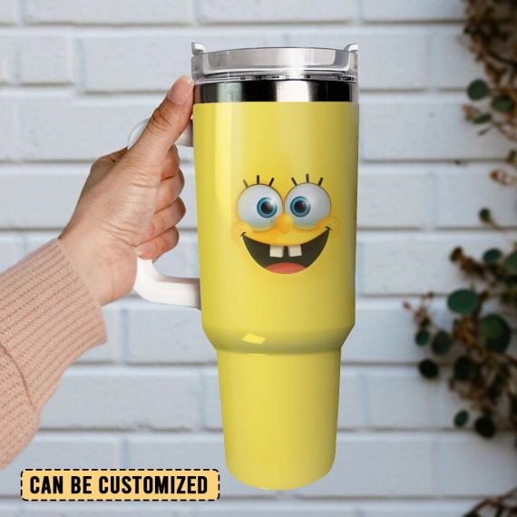 SpongeBob SquarePants Cartoon Custom Quencher 30oz Or 40oz Stainless Steel Tumbler With Handle HG