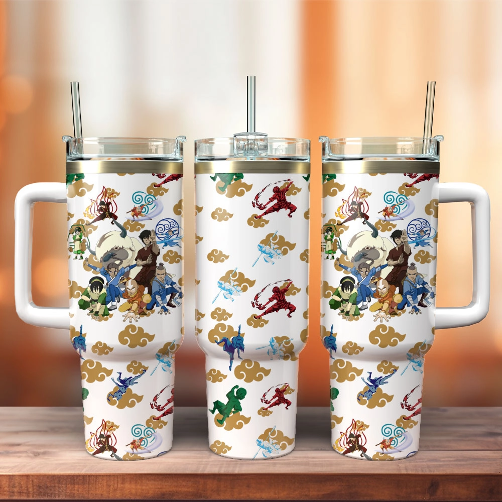 Avatar The Last Airbender TV Series Custom Quencher 30oz or 40oz Stainless Steel Tumbler With Handle, Best Gifts NVA