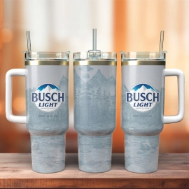 Busch Light Beer Custom Stanley Quencher 30oz or 40oz Stainless Steel Tumbler With Handle HG