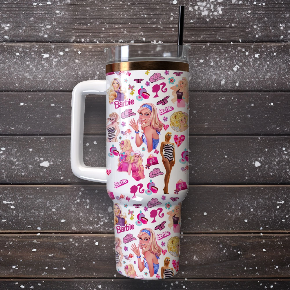 Barbie Fashion Doll Toy Custom Quencher 30oz or 40oz Stainless Steel Tumbler With Handle, Best gifts for Friend Family NVA