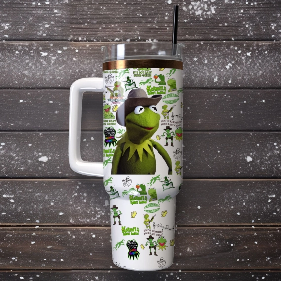 Green Frog Grinch Cartoon Custom  Quencher 30oz or 40oz Stainless Steel Tumbler With Handle,  Best gifts for Friend Family NVA