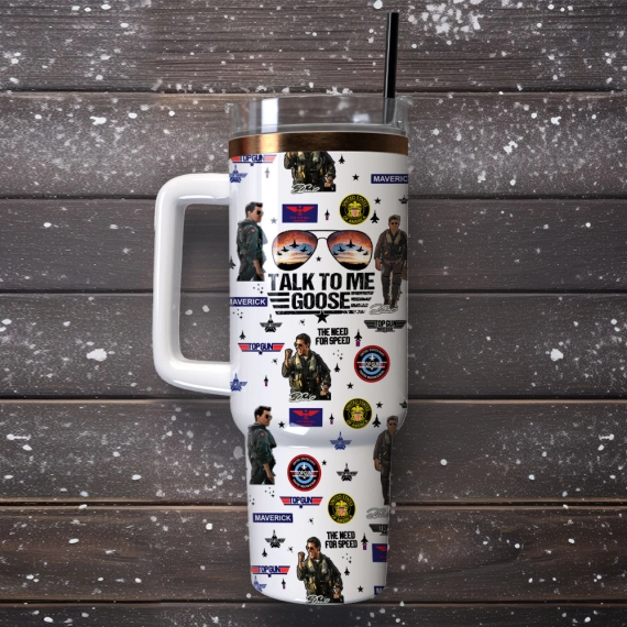 Top Gun Maverick Film Custom  Quencher 30oz or 40oz Stainless Steel Tumbler With Handle,  Best gifts for Friend Family NVA