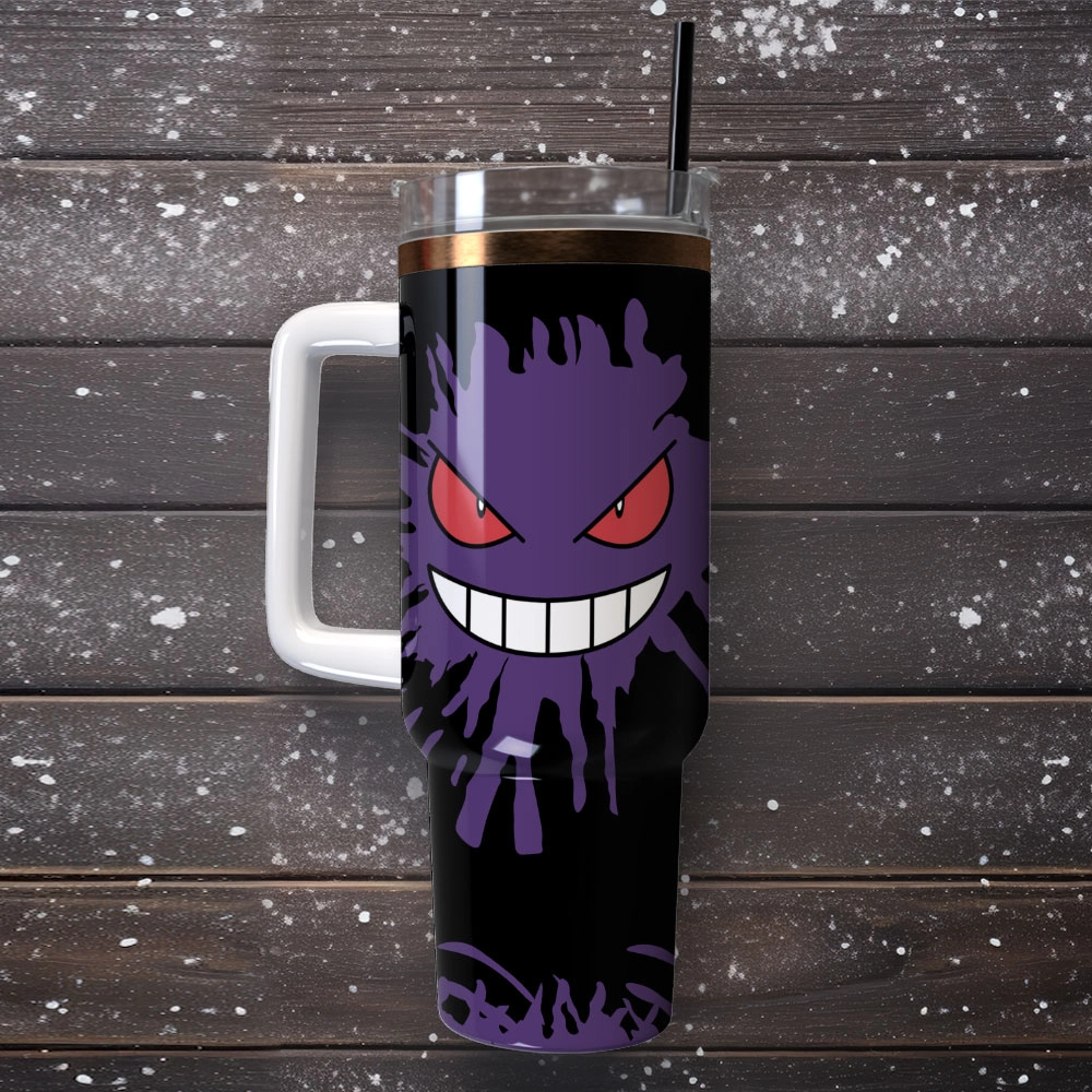 Gengar Pokemon Anime Custom Quencher 30oz Or 40oz Stainless Steel Tumbler With Handle HG