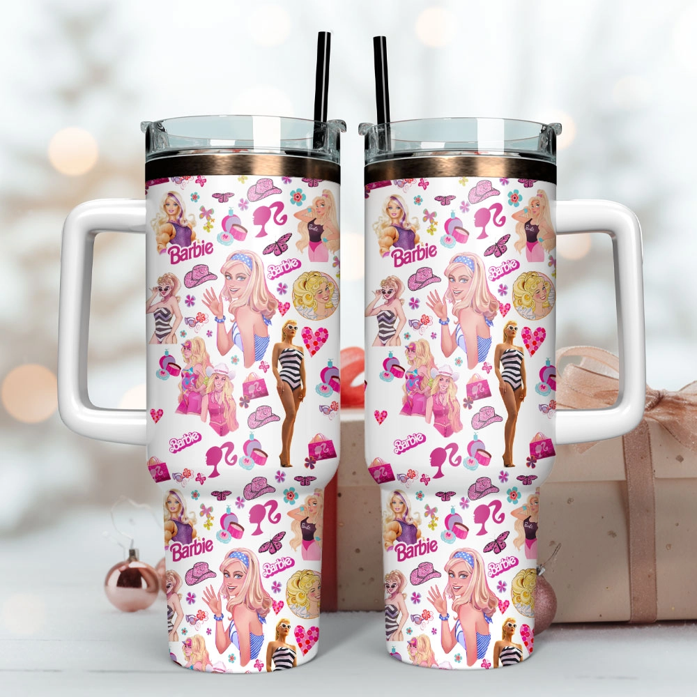 Barbie Fashion Doll Toy Custom Quencher 30oz or 40oz Stainless Steel Tumbler With Handle, Best gifts for Friend Family NVA