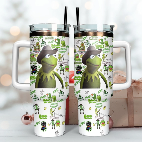 Green Frog Grinch Cartoon Custom  Quencher 30oz or 40oz Stainless Steel Tumbler With Handle,  Best gifts for Friend Family NVA