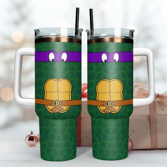 Teenage Mutant Ninja Turtles Movie Custom  Quencher 30oz or 40oz Stainless Steel Tumbler With Handle,  Best gifts for Friend Family NVA