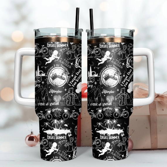 Taylor Swift Cruel Summer Music Custom 30oz or 40oz Quencher Stainless Steel Tumbler With Handle, Best Gift Idea NVA, Best Gift Idea NVA