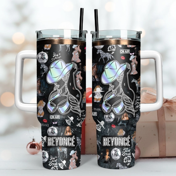 Beyonce Music Custom Stanley Quencher 30oz or 40oz Stainless Steel Tumbler With Handle HG