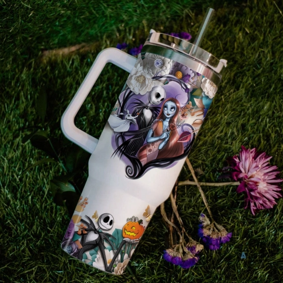 Halloween Gift Nightmare Before Christmas Tumbler 40 Oz Custom Name Jack Skellington  HG