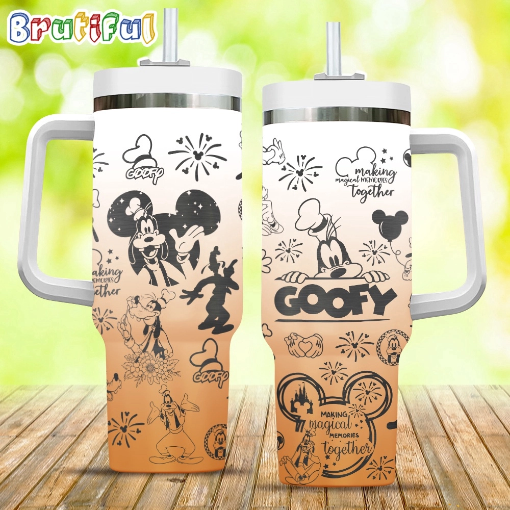 Orange Goofy Making Magical Memories Together 30oz or 40 oz Tumbler HG 40oz, Disney 30oz or 40 oz Tumbler HG