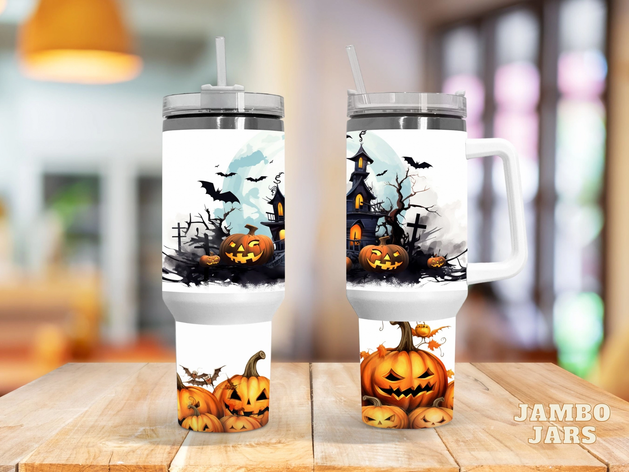 Halloween Haunted House 30oz or 40oz Quencher Tumbler LN