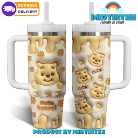 Winnie The Pooh Hello Honey Cute Gift for her,him, Birthday Xmas Halloween Gift 30oz or 40oz Tumbler LN