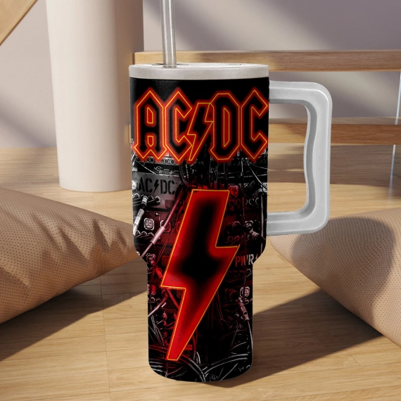 AC/DC Rock Band Music Custom Stanley Quencher 40oz Stainless Steel Tumbler HG With Handle