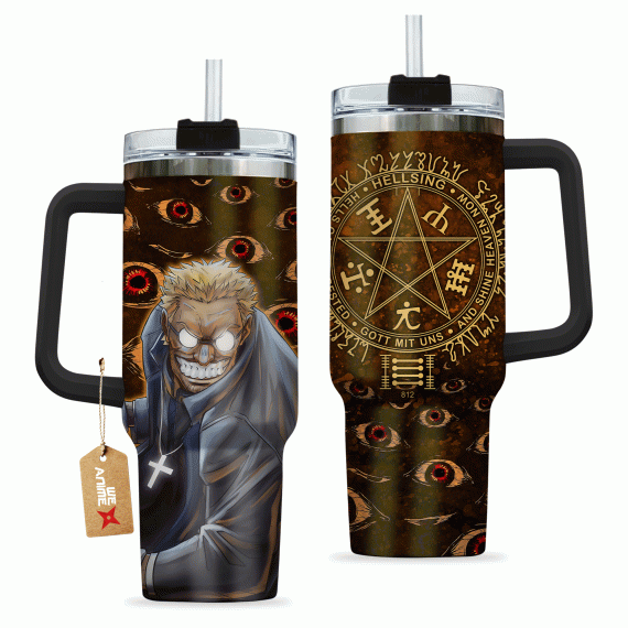 Alexander Anderson Hellsing Anime Custom   Quencher 30oz or 40oz Stainless Steel Tumbler With Handle HG