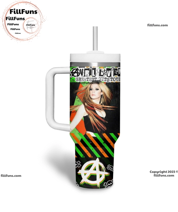 Avril Lavigne Greatest Hits Tour Music Custom Quencher 30oz or 40oz Stainless Steel Tumbler HG With Handle