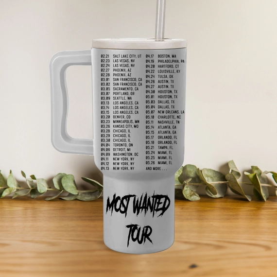 Bad Bunny Most Wanted Tour Music Custom Stanley Quencher 40oz Stainless Steel Tumbler HG With Handle