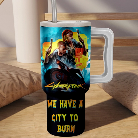 Cyberpunk 2077 Games Custom Quencher 30oz or 40oz Stainless Steel Tumbler HG With Handle