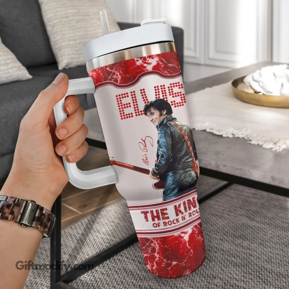 Elvis Presley The King of Rock N Roll Music Custom Quencher 30oz or 40oz Stainless Steel HG