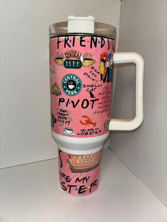 Friends TV Series Custom Quencher 30oz or 40oz Stainless Steel Tumbler With Handle, Best Gifts NVA