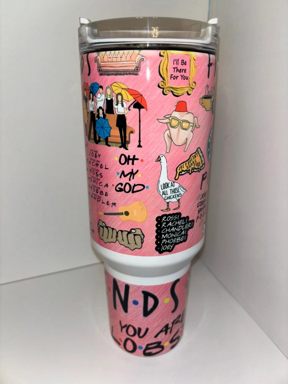 Friends TV Series Custom Quencher 30oz or 40oz Stainless Steel Tumbler With Handle, Best Gifts NVA