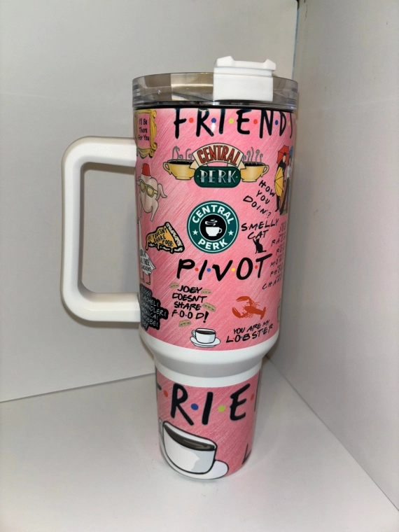 Friends TV Series Custom Quencher 30oz or 40oz Stainless Steel Tumbler With Handle, Best Gifts NVA