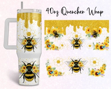 30oz or 40oz Bee Quencher Tumbler Gift For Her Him Birthday Gift LN Flowers Let It Bee Gift