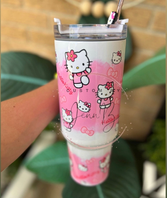 Cute Hello Kitty Cat 30oz or 40oz Tumbler 30oz or 40oz handle tumbler  tumbler, Birthday Anniversary Gift HFN