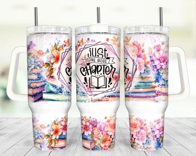 30oz or 40oz Tumbler  Book Tumbler Floral One More Chapter Quencher Tumbler Gift For Her Him Birthday Gift LN