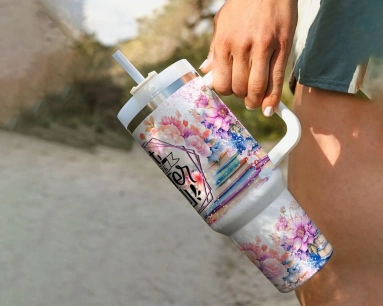 30oz or 40oz Tumbler  Book Tumbler Floral One More Chapter Quencher Tumbler Gift For Her Him Birthday Gift LN