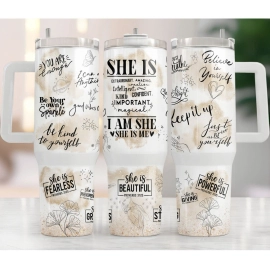 She Is Me Daily Affirmations 30oz or 40oz Tumbler Inspirational Woman Tumbler Positive Affirmations Tumbler Gift For Her Him Birthday Gift LN