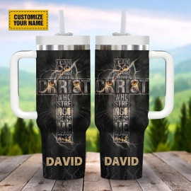 I Can Do All Things Through Christ Who Strengthens Me Lion Of Judah 30oz or 40oz Tumbler With Handle, Personalized HG