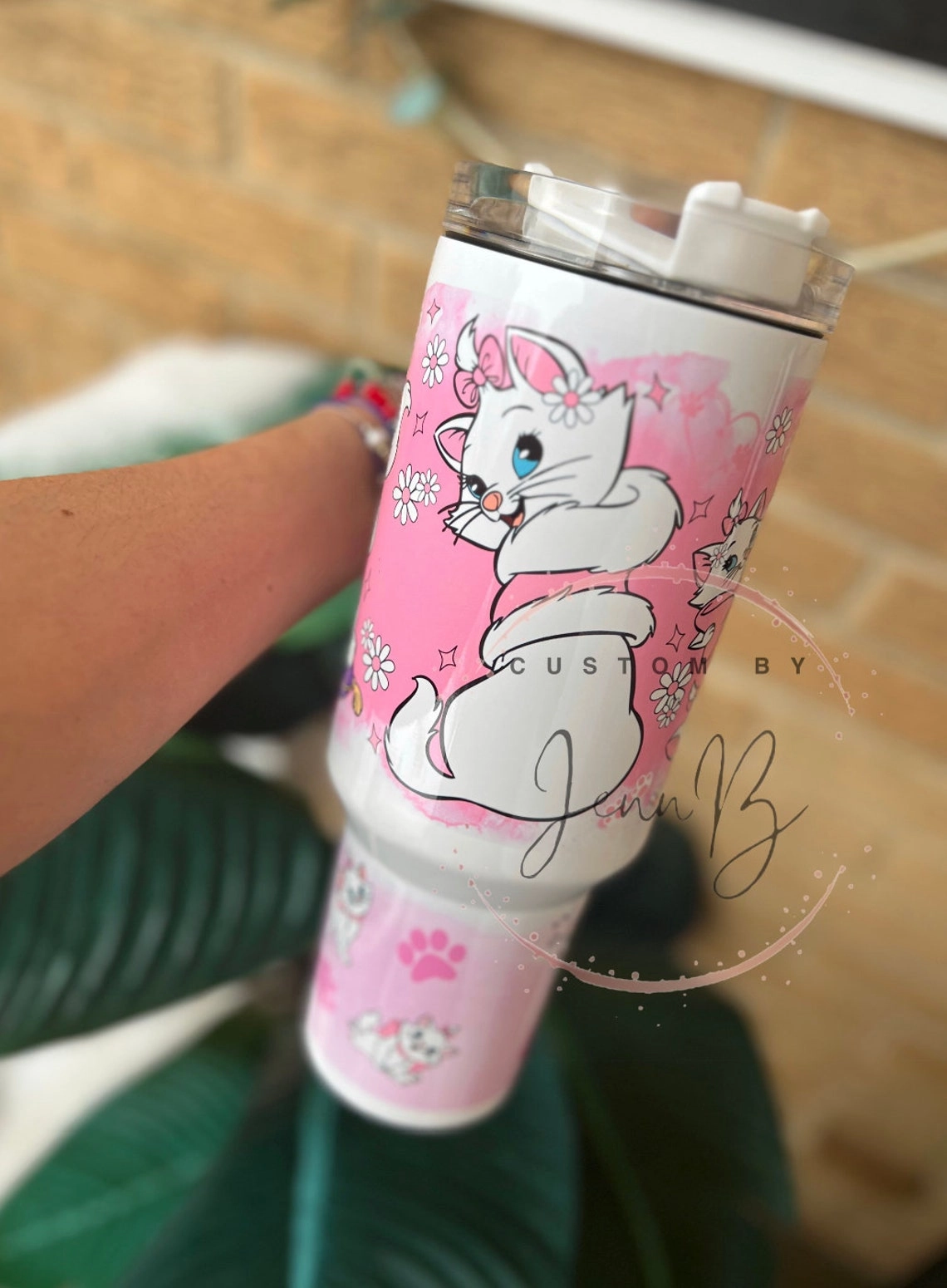 Marie Disney Pink Marie The Aristocats 30oz or 40oz tumbler fan gift 40 oz tumbler with handle tumbler Birthday Anniversary Gift HFN
