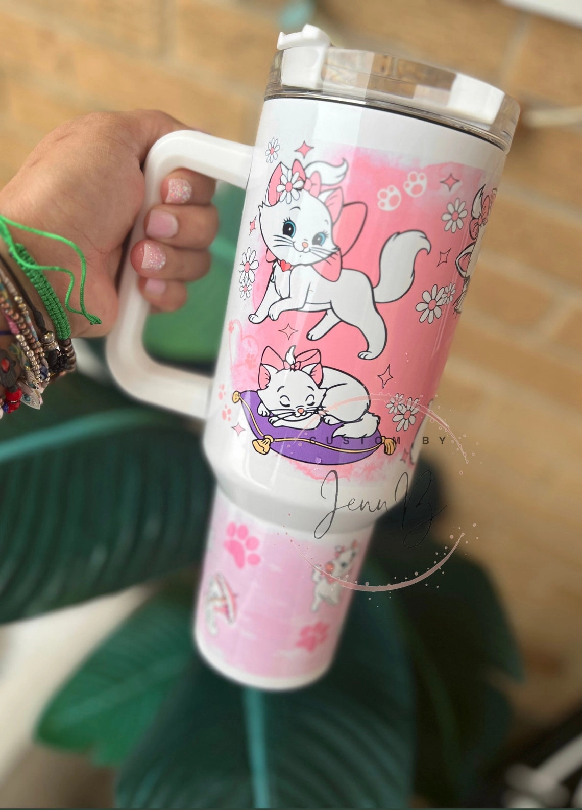 Marie Disney Pink Marie The Aristocats 30oz or 40oz tumbler fan gift 40 oz tumbler with handle tumbler Birthday Anniversary Gift HFN